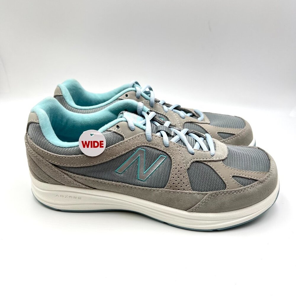 9.5D 9.5 WIDE WIDTH New Balance‎ 877 Gray Light Blue Sneakers Shoes